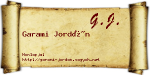 Garami Jordán névjegykártya